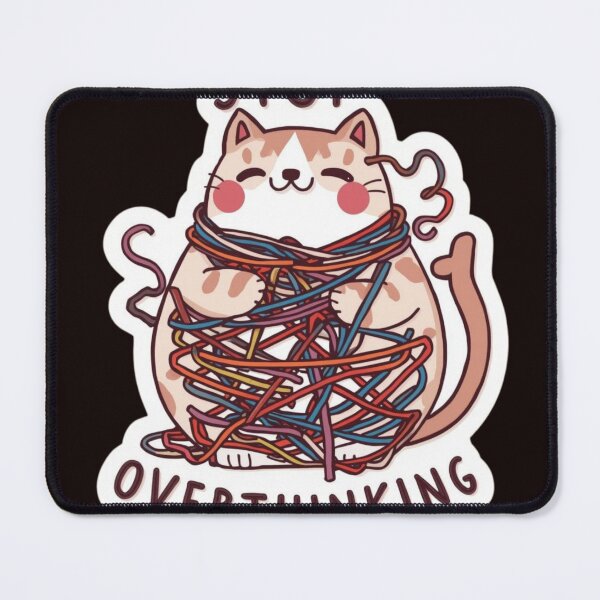 Item preview, Funny Cat Stop Overthinking - Mental Health Awareness Sticker designed and sold by The Prompted Soul.