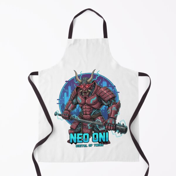 Item preview, Neo Oni – Digital Demon of Tokyo | Cyberpunk Japanese Oni Warrior Art designed and sold by Gurjeetpixelart.