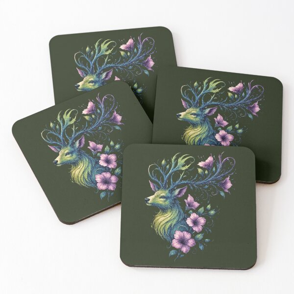 Item preview, Mystic Floral Deer – Enchanted Stag Illustration designed and sold by IsyLaneDesign.