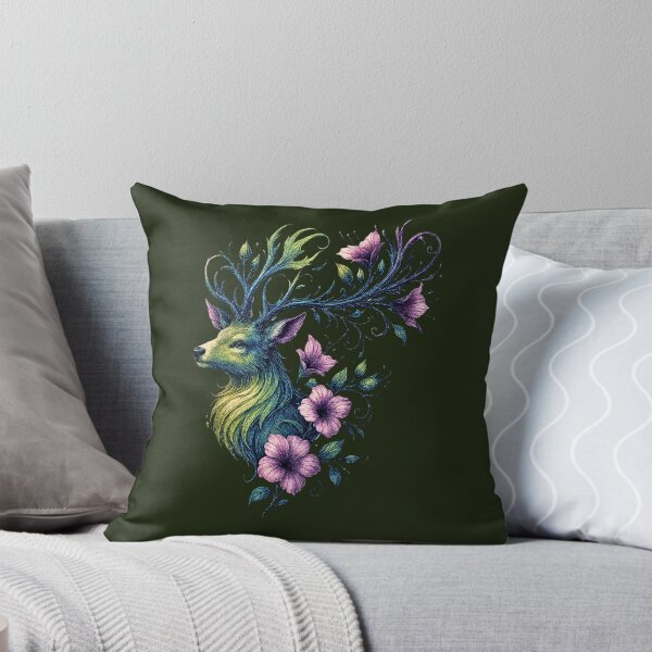 Item preview, Mystic Floral Deer – Enchanted Stag Illustration designed and sold by IsyLaneDesign.