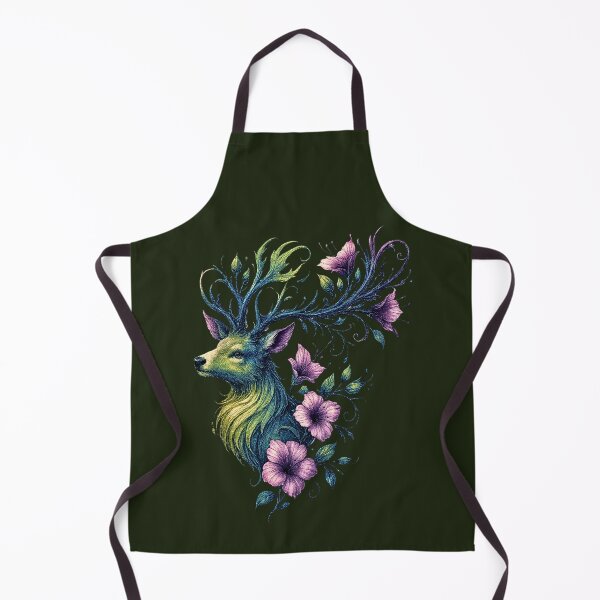Artikelvorschau, Mystic Floral Deer – Enchanted Stag Illustration entworfen und verkauft von IsyLaneDesign.