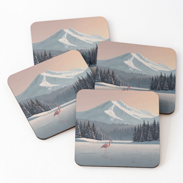 Item preview, Flamingo in Winter Landscape Art designed and sold by NeatThingLover.