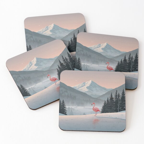 Item preview, Calm Winter Flamingo Illustration designed and sold by NeatThingLover.