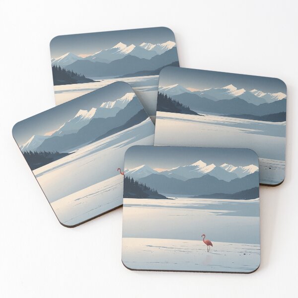 Item preview, Peaceful Flamingo Snow Scene designed and sold by NeatThingLover.