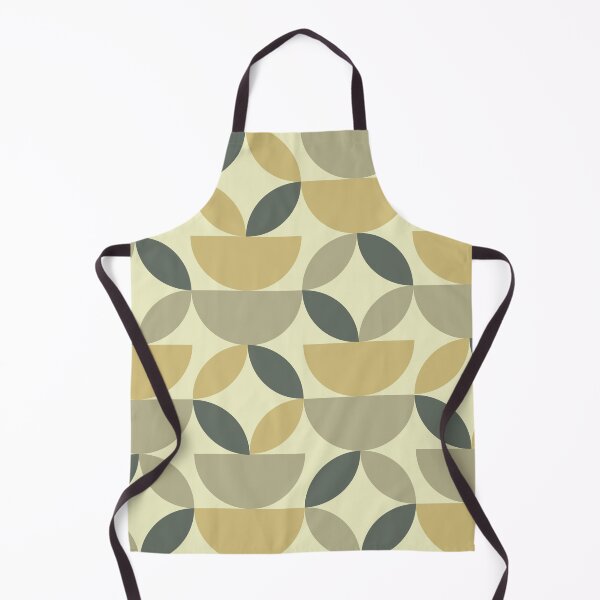 Item preview, Mid Century modern semi circles and circle leaf pattern in light avocado ,sage green and taupe designed and sold by Yasminepatterns .