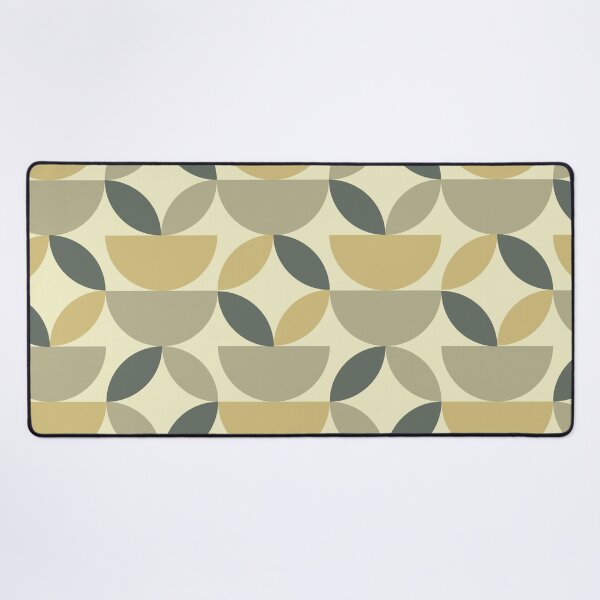 Item preview, Mid Century modern semi circles and circle leaf pattern in light avocado ,sage green and taupe designed and sold by Yasminepatterns .
