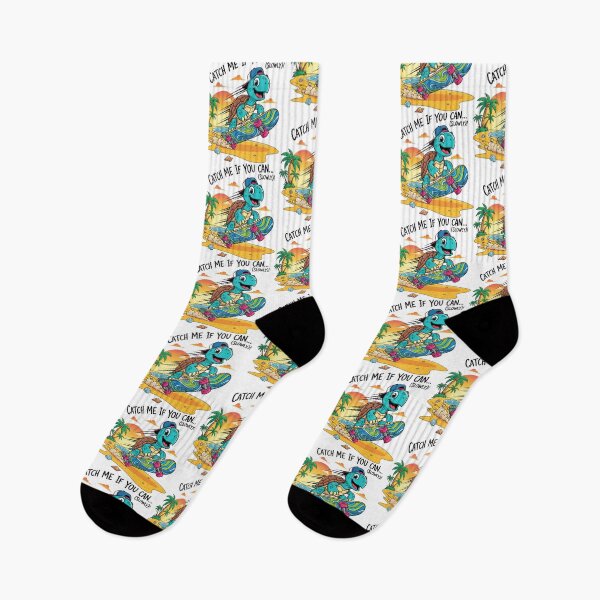 Item preview, white Catch Me If You Can Skateboarding Turtle Beach Sunset Humor designed and sold by zoughlal.