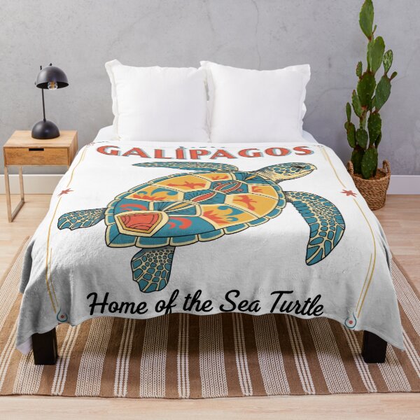 Item preview, white Visit Galipagos Vintage Travel Poster Sea Turtle Retro Tourism designed and sold by zoughlal.