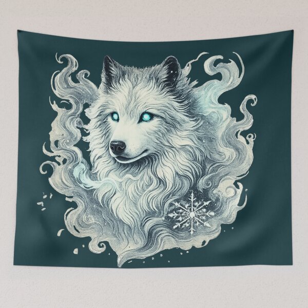 Item preview, Frozen Spirit Wolf – Mystic Ice Wolf Illustration designed and sold by IsyLaneDesign.