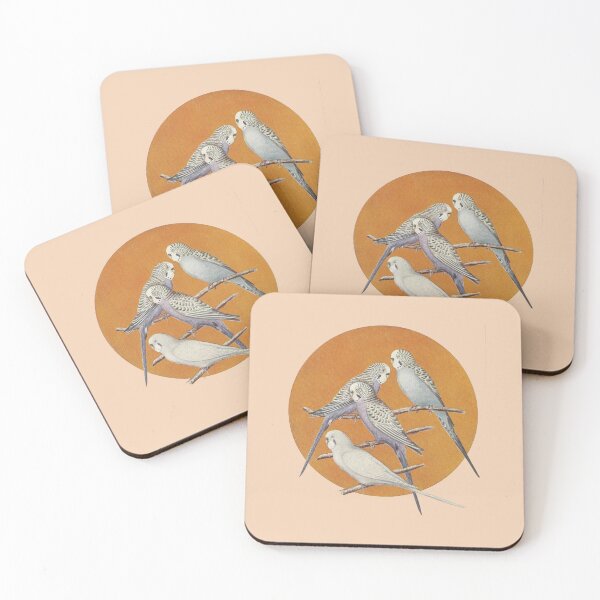 Item preview, vintage blue budgies designed and sold by okapia concolor.