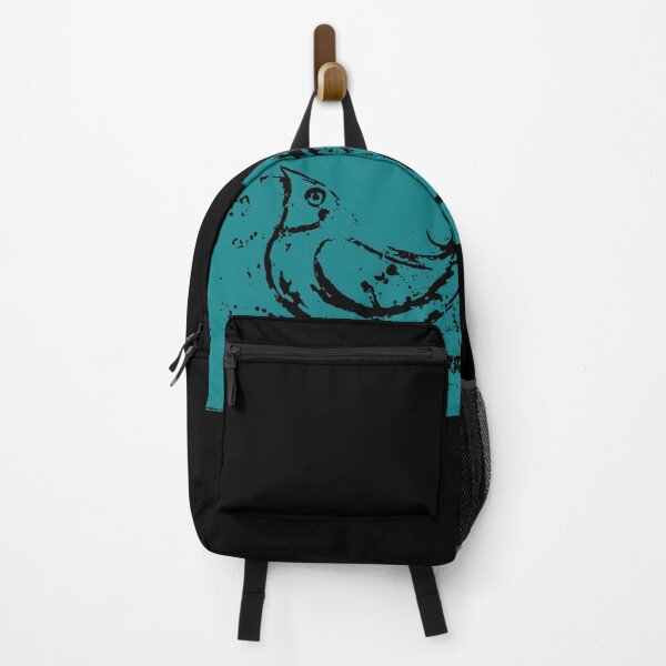 Item preview, Stylized Black Ink Bird Drawing on a Blue Green Back Ground. designed and sold by DappleDesign.