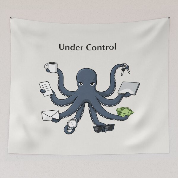 Item preview, Under Control Octopus Minimalist Work-Life Humor Design designed and sold by Ombrya.