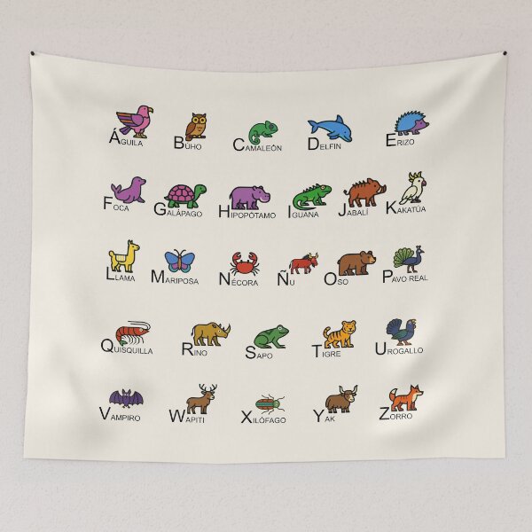 Item preview, Animal Alphabet Chart in Spanish designed and sold by rogue-design.