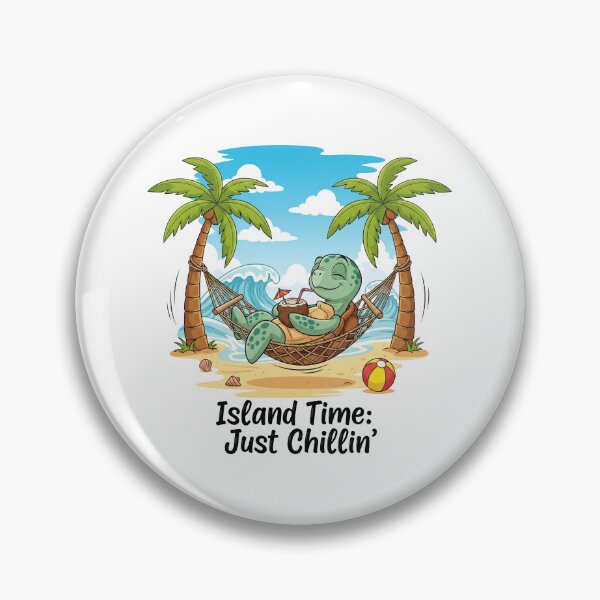 Item preview, white Island Time Just Chillin Relaxed Turtle in Hammock Beach Vacation designed and sold by zoughlal.