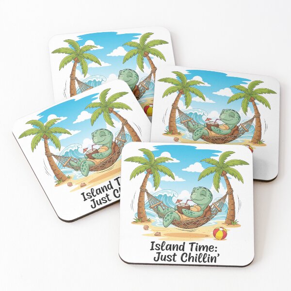 Item preview, white Island Time Just Chillin Relaxed Turtle in Hammock Beach Vacation designed and sold by zoughlal.