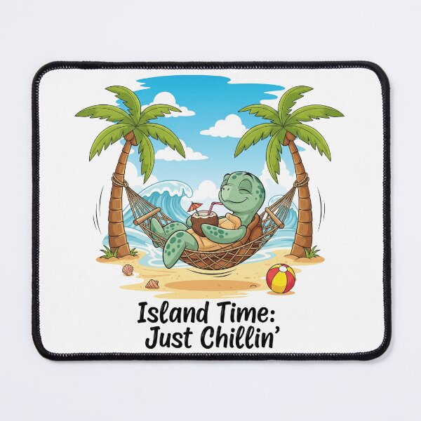 Item preview, white Island Time Just Chillin Relaxed Turtle in Hammock Beach Vacation designed and sold by zoughlal.