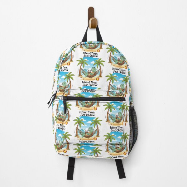 Item preview, white Island Time Just Chillin Relaxed Turtle in Hammock Beach Vacation designed and sold by zoughlal.