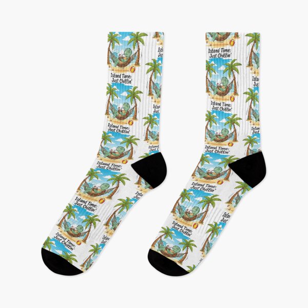 Item preview, white Island Time Just Chillin Relaxed Turtle in Hammock Beach Vacation designed and sold by zoughlal.