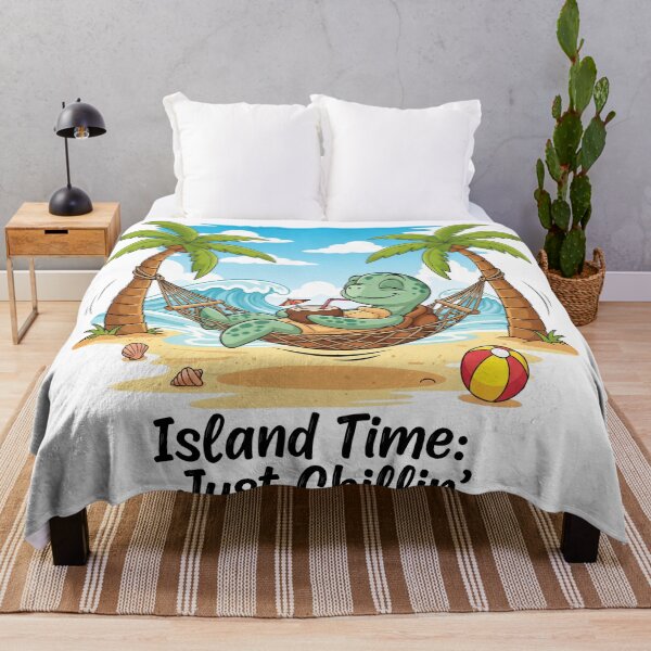 Item preview, white Island Time Just Chillin Relaxed Turtle in Hammock Beach Vacation designed and sold by zoughlal.