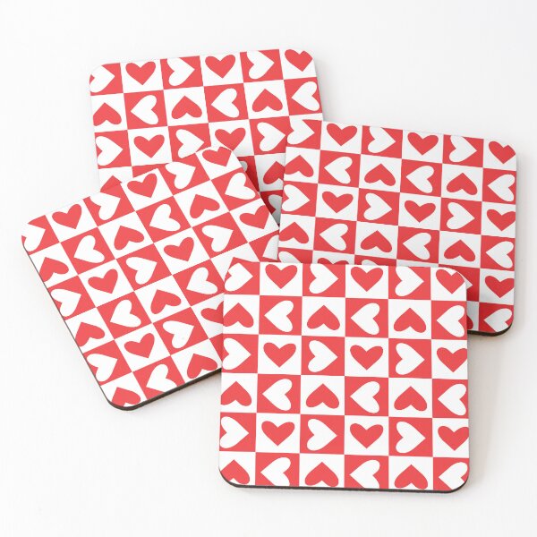 Item preview, Retro Checkered red and white hearts pattern  designed and sold by Yasminepatterns .