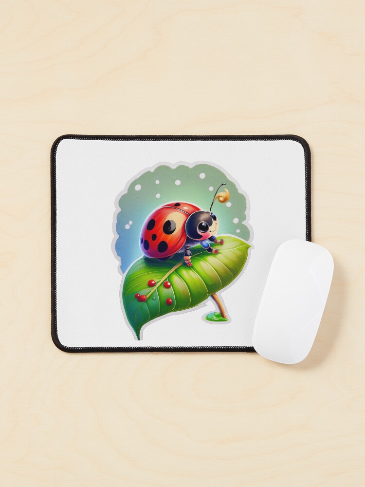 Thumbnail 1 of 5, Mouse Pad, Floral Ladybug Spring Design designed and sold by RockitBaby.
