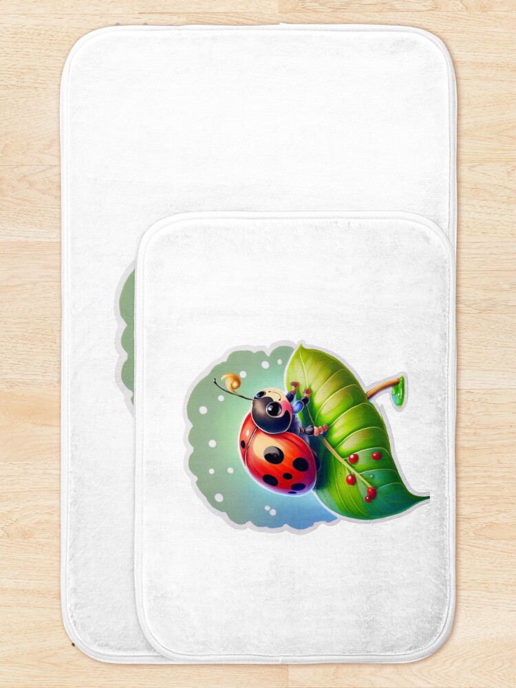 Thumbnail 5 of 6, Bath Mat, Floral Ladybug Spring Design designed and sold by RockitBaby.