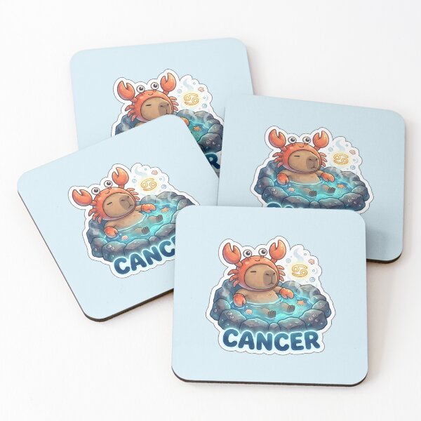 Item preview, Zodiac Capybara Cancer – Cozy Crab Onsen Cute Zodiac Sticker designed and sold by Nuist25.