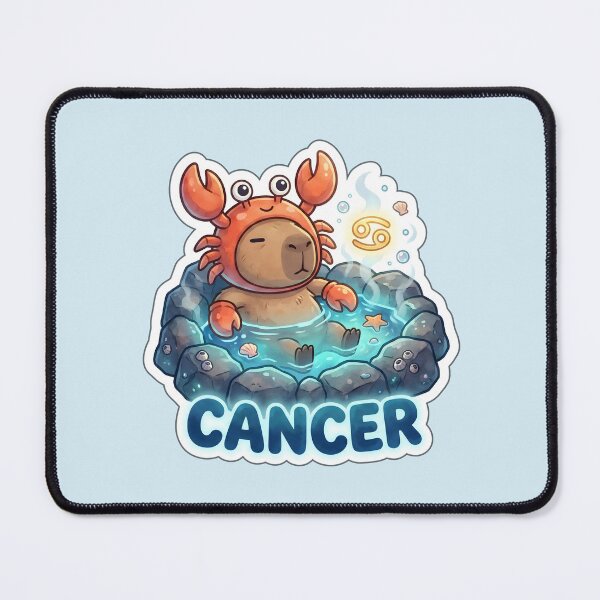Item preview, Zodiac Capybara Cancer – Cozy Crab Onsen Cute Zodiac Sticker designed and sold by Nuist25.