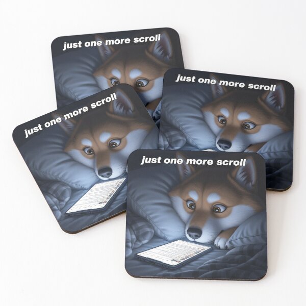 Item preview, Just One More Scroll Funny Shiba Inu Doomscrolling designed and sold by lowbatterydept.