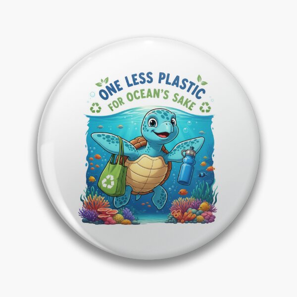 Item preview, white One Less Plastic for Oceans Sake Environmental Turtle with Reusable Bag designed and sold by zoughlal.