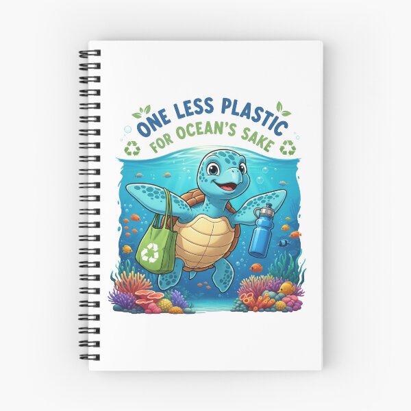 Item preview, white One Less Plastic for Oceans Sake Environmental Turtle with Reusable Bag designed and sold by zoughlal.