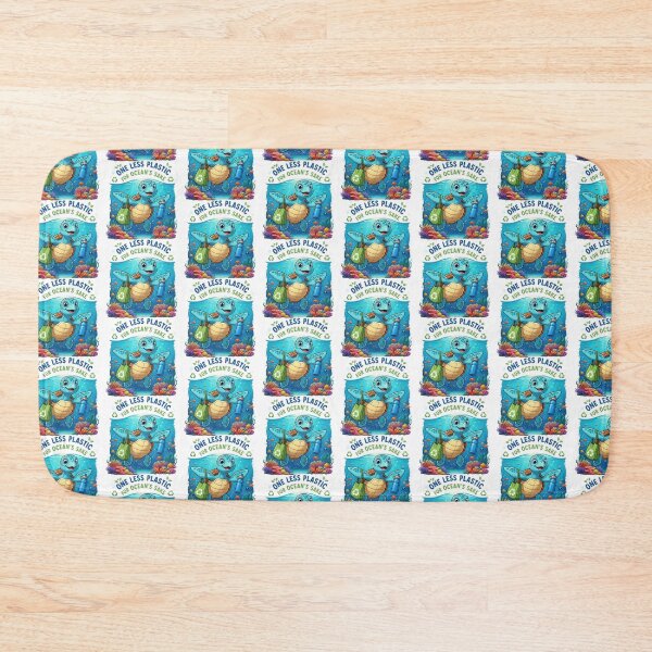 Item preview, white One Less Plastic for Oceans Sake Environmental Turtle with Reusable Bag designed and sold by zoughlal.