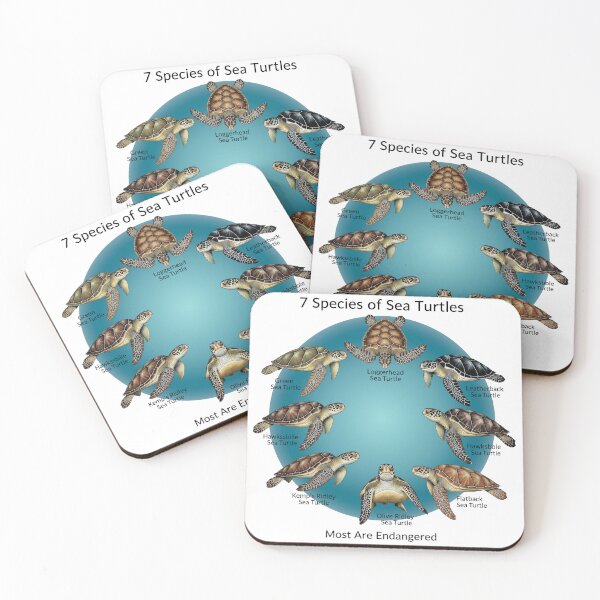 Item preview, white Seven Species of Sea Turtles Educational Chart Endangered Wildlife designed and sold by zoughlal.