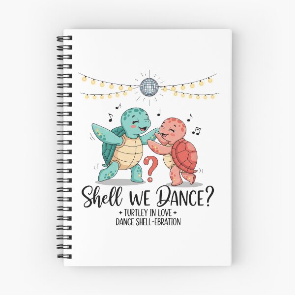 Item preview, white Shell We Dance Turtle Love Story with Disco Ball Romantic Pun designed and sold by zoughlal.