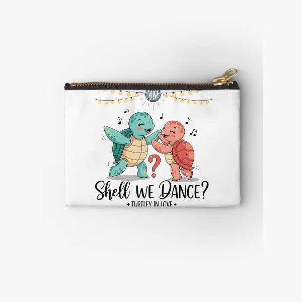 Item preview, white Shell We Dance Turtle Love Story with Disco Ball Romantic Pun designed and sold by zoughlal.