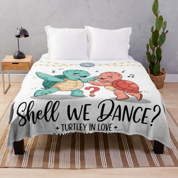Item preview, white Shell We Dance Turtle Love Story with Disco Ball Romantic Pun designed and sold by zoughlal.