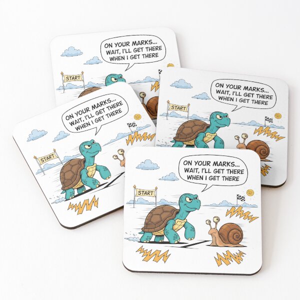 Item preview, white Turtle Racing Snail On Your Marks Slow Motion Race Humor designed and sold by zoughlal.