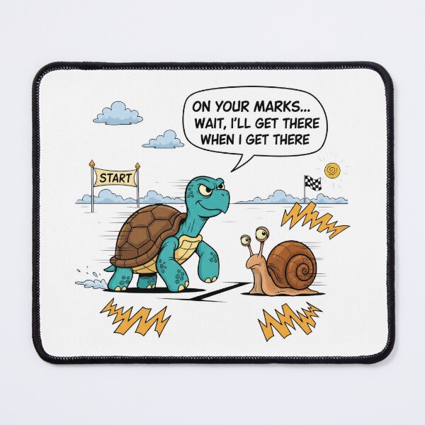 Item preview, white Turtle Racing Snail On Your Marks Slow Motion Race Humor designed and sold by zoughlal.
