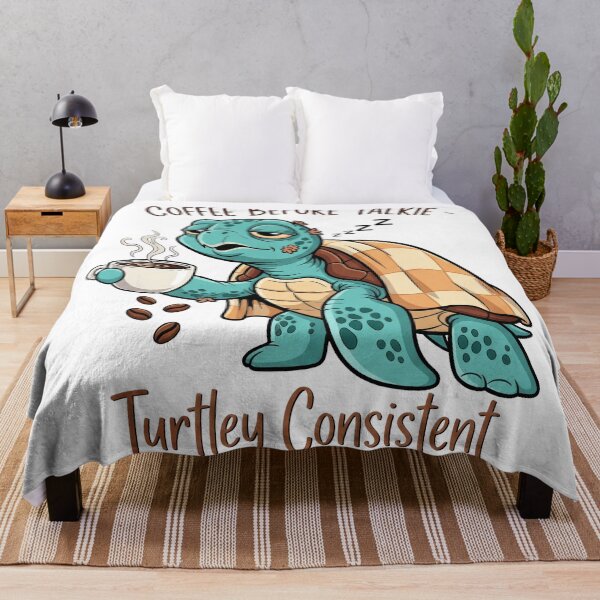 Item preview, white Coffee Before Talkie Grumpy Morning Turtle with Coffee Cup Humor designed and sold by zoughlal.