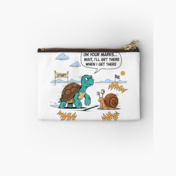 Item preview, white Turtle Racing Snail On Your Marks Slow Motion Race Humor designed and sold by zoughlal.