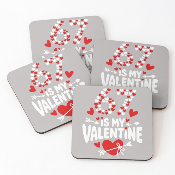 Item preview, 67 Valentine’s Day Meme 67th Birthday 6 7 Valentine Hearts designed and sold by ArleneRowe.