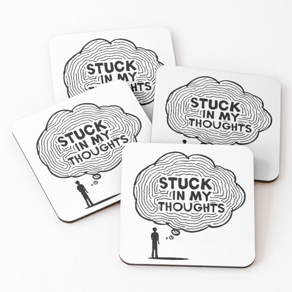 Item preview, Stuck In My Thoughts Overthinking Mind Illustration designed and sold by Katzpy.