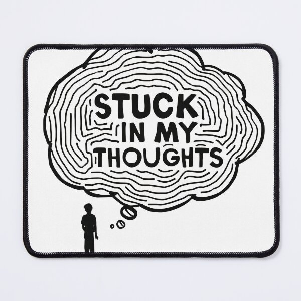 Item preview, Stuck In My Thoughts Overthinking Mind Illustration designed and sold by Katzpy.