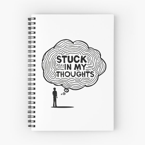 Item preview, Stuck In My Thoughts Overthinking Mind Illustration designed and sold by Katzpy.