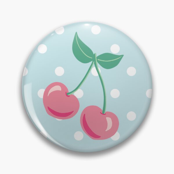 Item preview, Pink Cherries on Pastel Blue Background on Light Blue Polka Dots designed and sold by Goolsby-Designs.