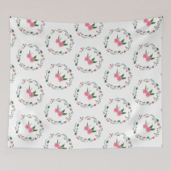 Item preview, Pink Hibiscus Winter Floral Circle designed and sold by SDFsignature.