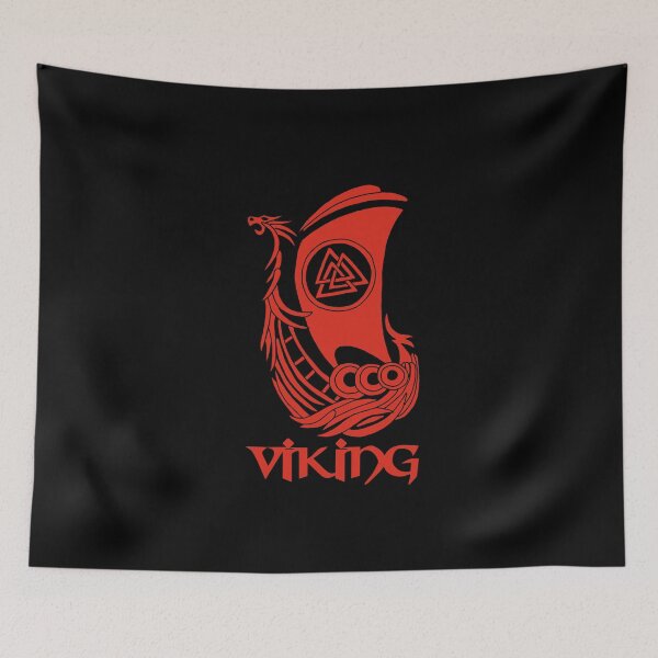 Item preview, Symbol of a Viking longship (red) designed and sold by Lagueny.
