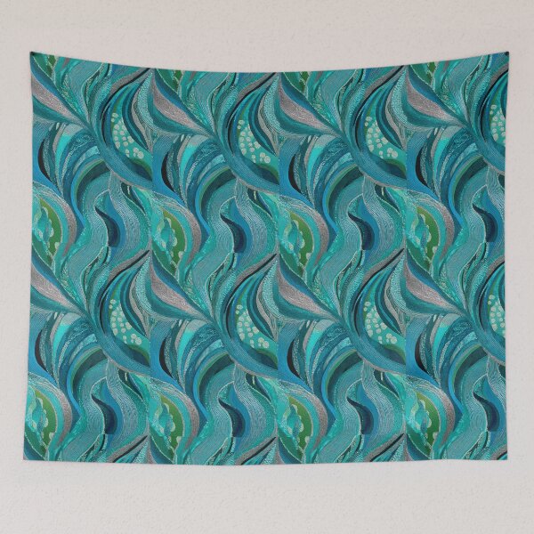 Item preview, Transformative Teal Pattern Collection – 2026 Color Trend, Modern Concentric Art Nouveau Circles designed and sold by Ewa Miller.