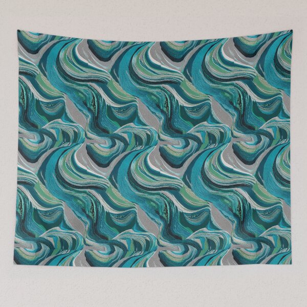 Item preview, Transformative Teal Pattern Collection – 2026 Color Trend, Modern Concentric Art Nouveau Circles designed and sold by Ewa Miller.