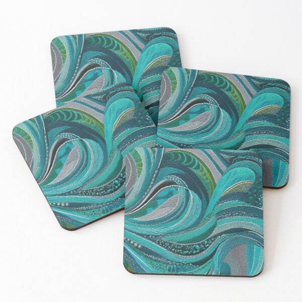 Item preview, Transformative Teal Pattern Collection – 2026 Color Trend, Modern Concentric Art Nouveau Circles designed and sold by Ewa Miller.